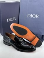 حذاء Dior جلد لامع أسود