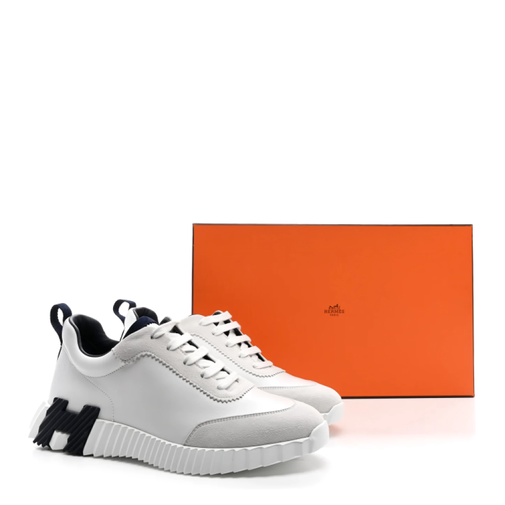 حذاء رياضي هيرمس باونسينغ - أبيض وأسود حذاء رياضي هيرمس باونسينغ - أبيض وأسود