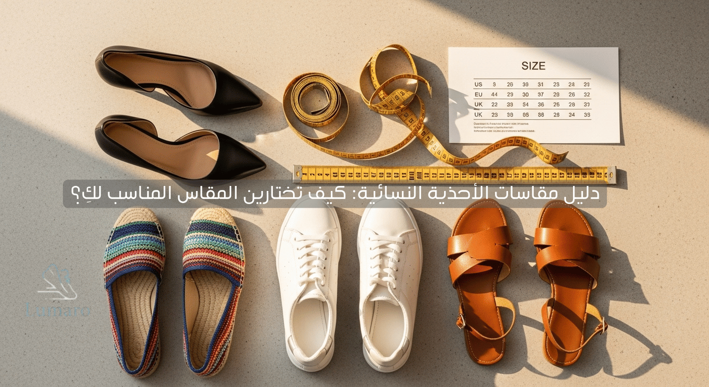 دليل مقاسات الاحذية النسائية